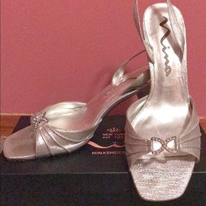 Nina Silver Sandal Heels